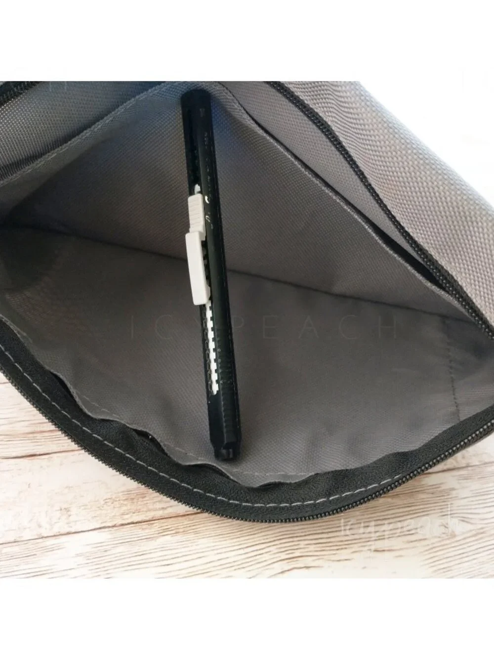 Staples 3-Ring Zipper Pouch Gray Binder Accessory Pencil Case Organizational